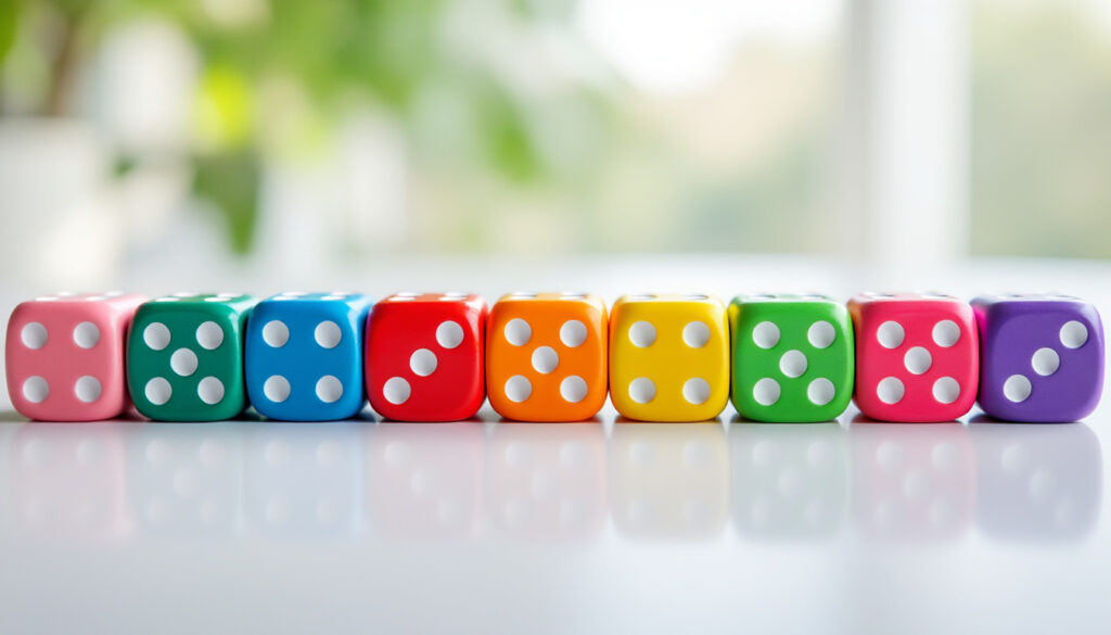 découvrez nos dés en ligne pratiques pour remplacer rapidement les dés perdus de vos jeux pour enfants. faciles à utiliser et adaptés à tous les jeux.