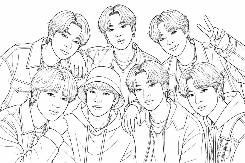 découvrez des dessins k-pop faciles à imprimer et à colorier, parfaits pour les fans de tous âges. amusez-vous à personnaliser vos artistes préférés en toute simplicité !