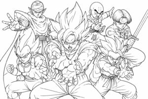 téléchargez et imprimez des coloriages dragon ball z gratuits, parfaits pour les enfants fans de manga qui adorent dessiner leurs héros préférés.